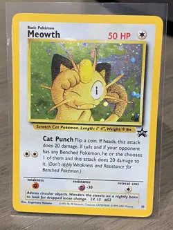 MEOWTH Black Star GameBoy Promo #10 Holo Rare Pokemon Card WOTC GB - Image 2