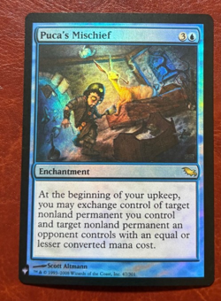 1x NM Puca's Mischief - 47/301 R PLST # SHM-47 MTG Magic Never Played x1 - Image 1