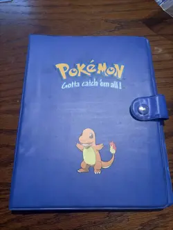Vintage 1999 Pokemon Charmander Blue 4 Pocket Trading Card Binder Rare - Image 1