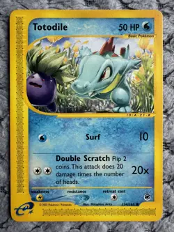 Pokemon TCG Totodile Expedition Base Set 134/165 Common Card LP+ - Image 1