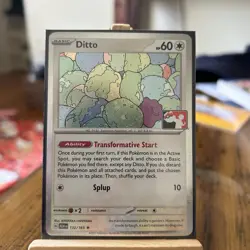 Ditto Pokemon Prize Pack Series 6 Promo Pokemon Card NM/LP Play Stamp Mew 151 - Image 1
