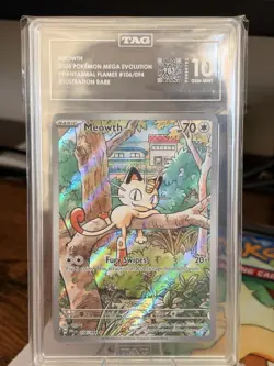 TAG 10 Meowth #106/094 2025 Pokemon Mega evolution - Image 1