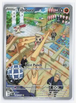 Timburr 183/167 Twilight Masquerade Pokemon Illustration Rare TCG NM - Image 1