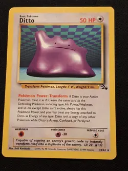 Pokemon Ditto 18/62 Fossil Rare Unlimited NM 1999 WOTC Non Holo Vintage - Image 1