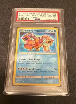 PSA 10 Shining Volcanion Shining Legends 27/73 Holo Shiny Holo Pokemon TCG - Image 1