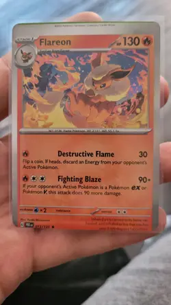 CRAZY MISCUT Prismatic Evolutions Flareon 013/131 - Holo Pokemon TCG NM - Image 1