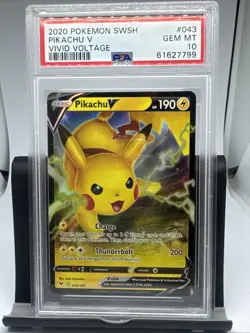 2020 POKEMON SWSH PIKACHU #043 VVIVID VOLTAGE PSA Graded 10 GEM MT - Image 1