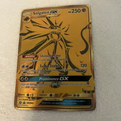 Pokemon Solgaleo GX Hidden Fates Full Art Black Star Gold Promo SM104a - Image 1