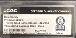 2023 Pokemon TCG “Rare Candy” 025/034 HOLO CGC WORLD RECORD Venusaur & Lugia ex - Image 3