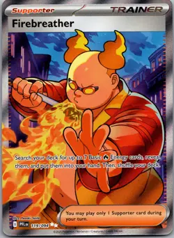 2025 Pokemon TCG Phantasmal Flames Firebreather 119/094 Full Art Illustration Ra - Image 1