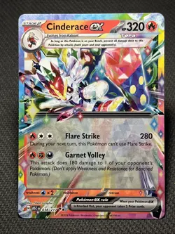 Cinderace ex 038/217 Double Rare ME: Ascended Heroes Pokemon Holo Near Mint - Image 1