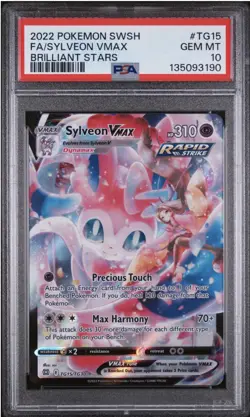 2022 POKEMON SWORD & SHIELD BRILLIANT STARS #TG15 FULL ART/SYLVEON VMAX PSA 10 - Image 1