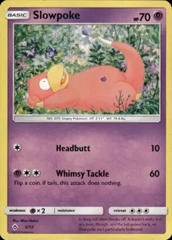 Slowpoke 005/012 Holo Promo McDonald's Promos 2018 Pokemon Holo Heavily Played - Image 1