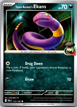 Team Rocket's Ekans 112/182 Common Destined Rivals Pokemon Near Mint - Image 1
