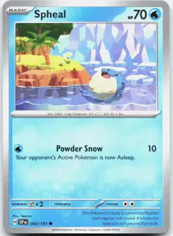 Spheal 043/191 Common Surging Sparks Pokemon Near Mint - Image 1