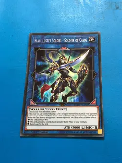 YUGIOH Secret Rare Black Luster Soldier - Soldier Of Chaos BLHR-EN046 1st Ed - Image 1