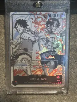 One Piece ST30-001 - Luffy & Ace Leader (Alternate Art Parallel - Monochrome) NM - Image 4