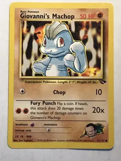 Giovanni's Machop Gym Challenge Pokemon Card MP - Image 1