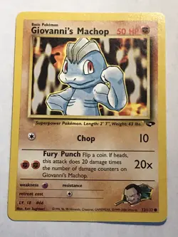 Giovanni's Machop Gym Challenge Pokemon Card MP - Image 2