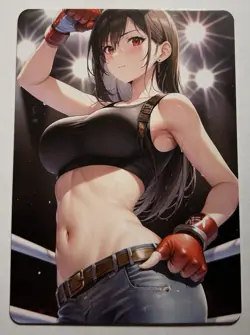 SEXY HEROINE WAIFU Tifa Lockhart FINAL FANTASY ACG PREMIUM HOLOFOIL CARD NM - Image 2