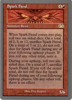 1998 Magic The Gathering Unglued Spark Fiend #51 Light Play - Image 1