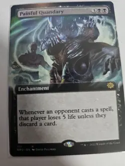 MTG -Painful Quandary Ext Art - Brothers War #331 - Image 1
