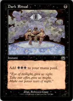 1999 Magic The Gathering Mercadian Masques Dark Ritual #129 Light Play - Image 1
