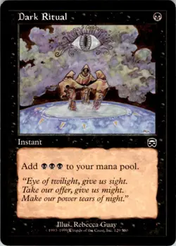 1999 Magic The Gathering Mercadian Masques Dark Ritual #129 Light Play - Image 1