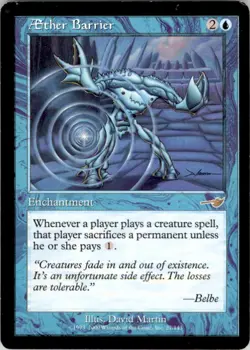 2000 MTG Nemesis Aether Barrier #27 Light Play - Image 1