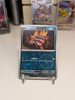 Pokemon Paldean Fates 042/091 Maschiff Cosmos/Reverse Holo Costco Error Pattern - Image 1