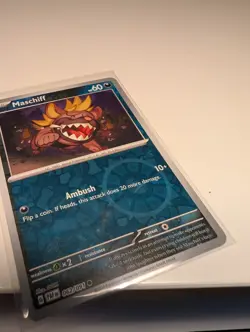 Pokemon Paldean Fates 042/091 Maschiff Cosmos/Reverse Holo Costco Error Pattern - Image 5
