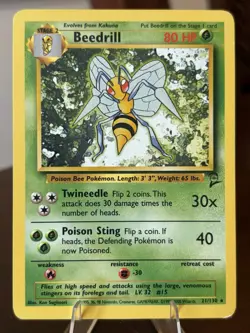 BEEDRILL 21/130 RARE BASE SET 2 POKEMON MP - Image 1