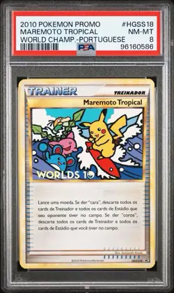 2010 Pokemon PORTUGUESE World Maremoto Tropical-Tropical Tidal Wave HGSS18 PSA 8 - Image 1