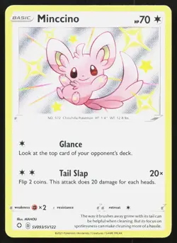 MINCCINO SV093/SV122 SHINY RARE SHINING FATES SHINY VAULT POKEMON HOLO LP - Image 1