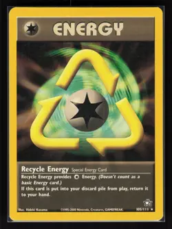 Recycle Energy Unlimited Rare Pokemon Neo Genesis 105/111 MP - Image 1