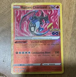 Pokemon TCG Radiant Charizard Pokemon GO 011/078 Radiant Rare Holo Eng - Image 1