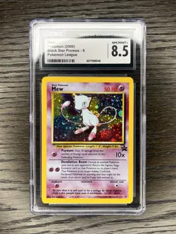 Mew CGC 8.5 Pokemon WOTC 2000 Black Star Promo Pokemon League Holo #9 Swirls - Image 3