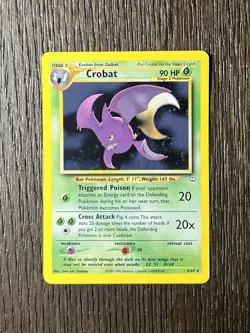 Crobat Pokemon WOTC 2001 Neo Revelation 4/64 Holo Swirl NM - Image 1