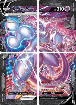 Mewtwo V-UNION Promo Set (4 Cards) - SWSH Pokemon NM – Black Star Promo - Image 1