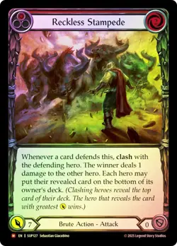 FAB RAINBOW FOIL Reckless Stampede - Super Slam Card # 127 - Image 1