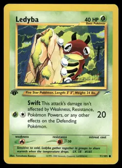Pokemon Cards Ledyba 71/105 1st Edition Neo Destiny Common NM *2 - Image 1