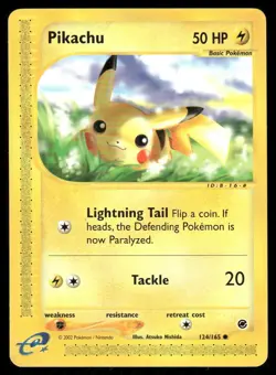 Pokemon Cards Pikachu 124/165 Expedition Base Set Common NM - Image 1