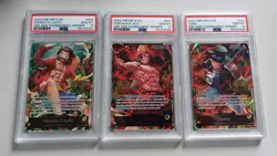 One Piece TCG 2nd Anniversary Winner 3 Cards Luffy Sabo Ace Sequential PSA 10 - Image 1