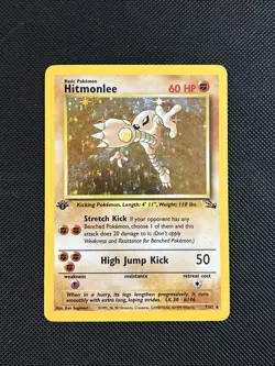 Hitmonlee - 7/62 - Pokemon Fossil 1st Edition Holo Rare Card WOTC LP - Image 1