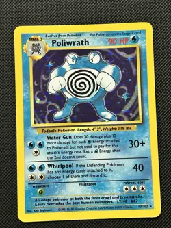 Poliwrath - 13/102 - Pokemon Base Set Unlimited Holo Rare Card WOTC LP - Image 1