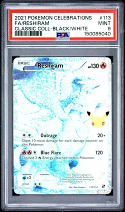 PSA 9 Reshiram 113 Celebrations Classic Collection Pokemon Card - Image 1