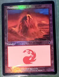 Mountain (344) Foil Magic The Gathering Invasion LP MTG - Image 1