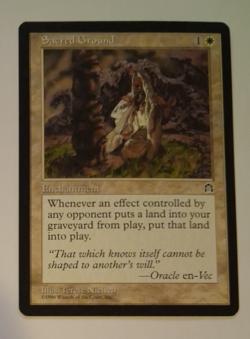 Sacred Ground MP MTG Magic the Gathering Stronghold - Image 1