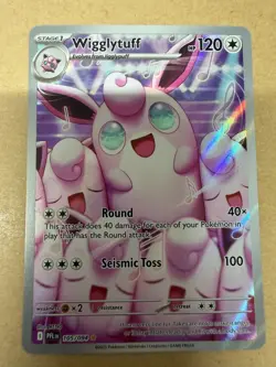 Pokemon TCG Wigglytuff 105/094 Paldean Fates Holo Rare English NM/M PACK FRESH - Image 1