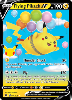 Flying Pikachu V - Celebrations - 006/025 - Holo NM Pokemon - Image 3
